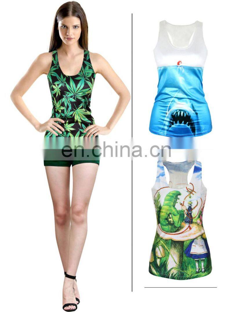 Summer hot sale Workout 3D printing Women Tank Tops