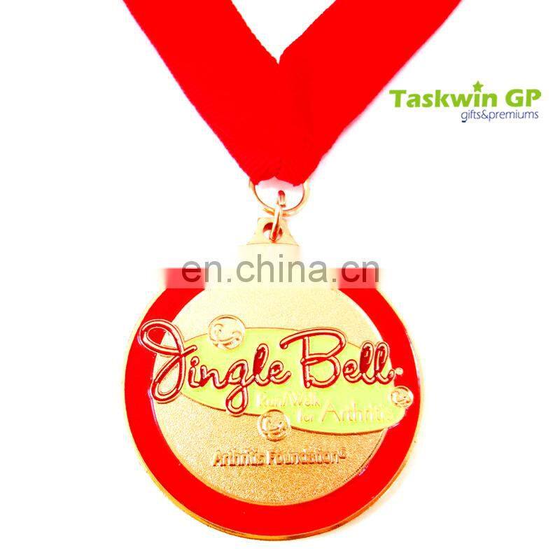 Plating nickel egg-shape enamel award baseball sport metal medals and trophies , Custom race medal with lanyards