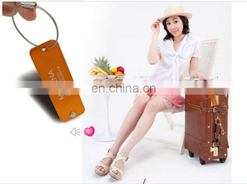 High Quality personalized bright color leather Luggage Tag