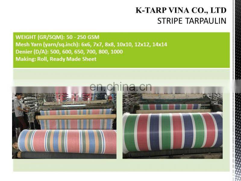 Colorful stripe Pe tarpaulin, Roll Tarpaulin, made in Vietnam - to Indonesia