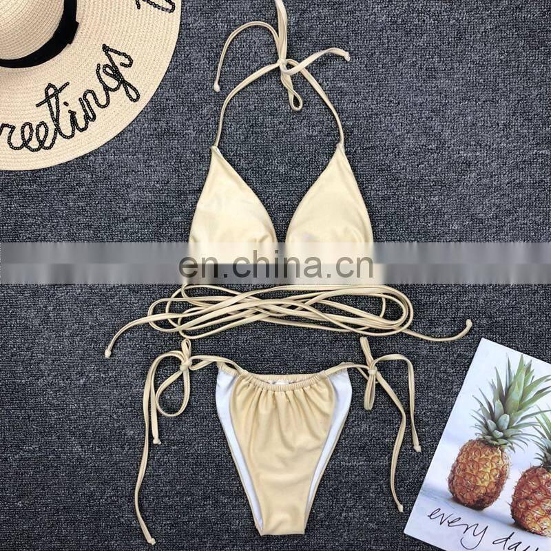 Solid Micro Bikini Swimsuit 2019 Swimwear Women Separate Female Swimsuit Sexy Brazilian Thong Biquini maillot de bain femme