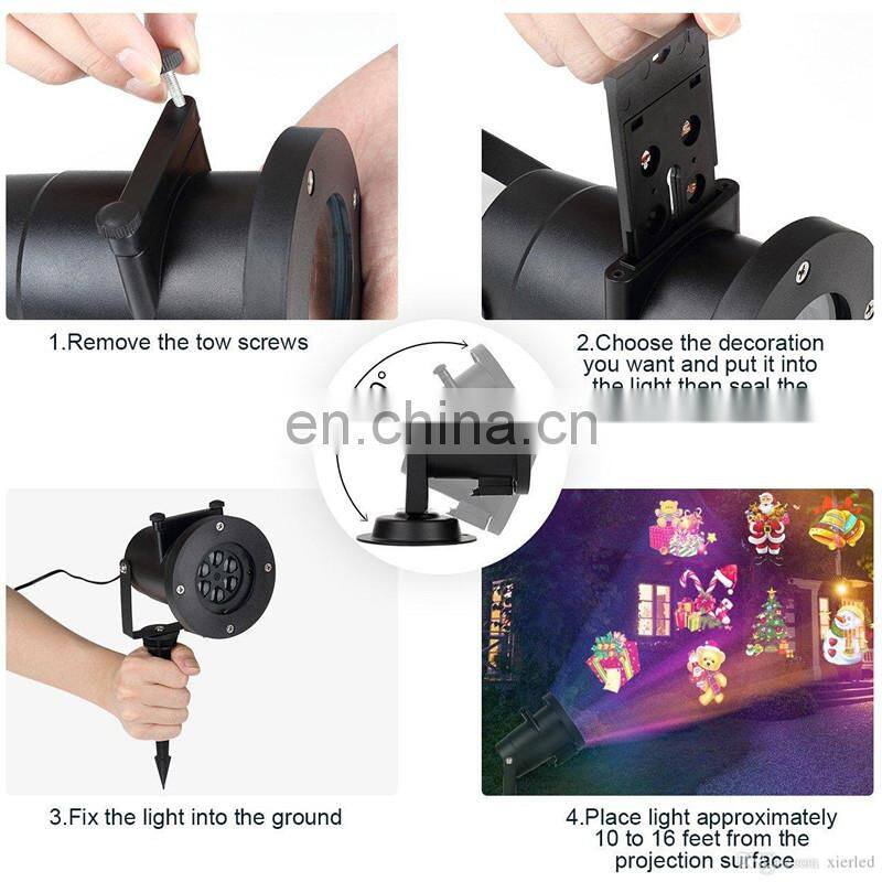 Outdoor Christmas 12pcs Slideshow Pattern LED Laser Projector Stage Light,snowflake IP65 laser light