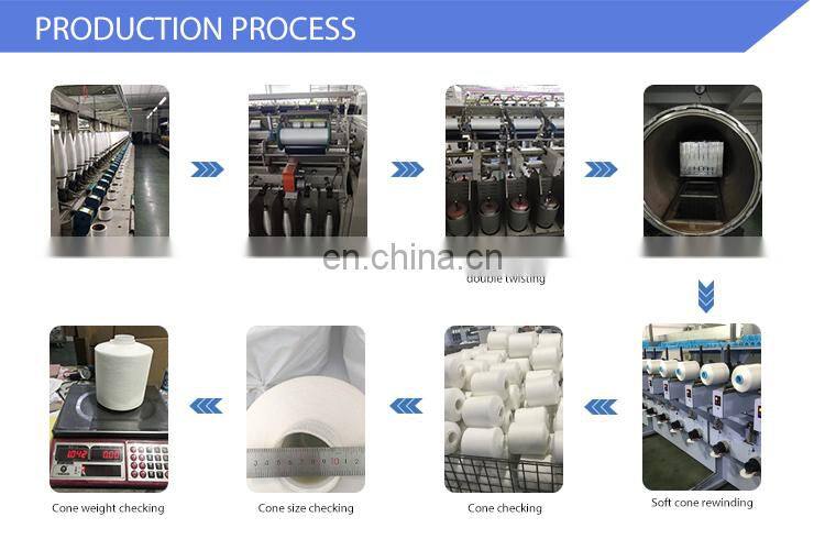 High Tenacity Recycled Raw White 100% Polyester Nylon 6 Nylon 66 Bonded Sewing Thread for Sports Clothes 150D