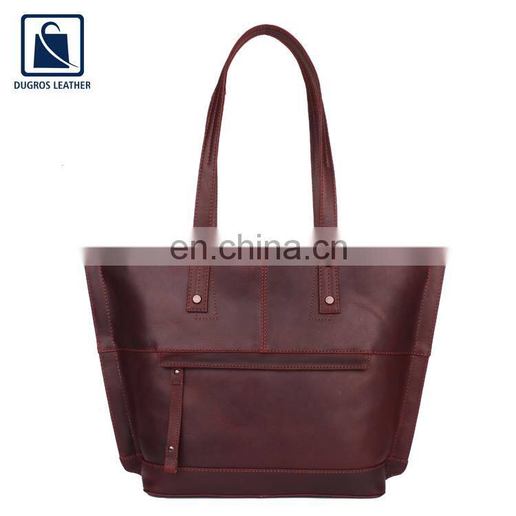 Factory Direct Sale New Arrival Modern Design Best Quality Top Selling Women Genuine Leather Handbag from Indian Supplier