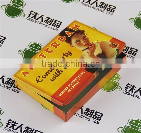 Empty tinplate cigarette steel case and party tin gift box