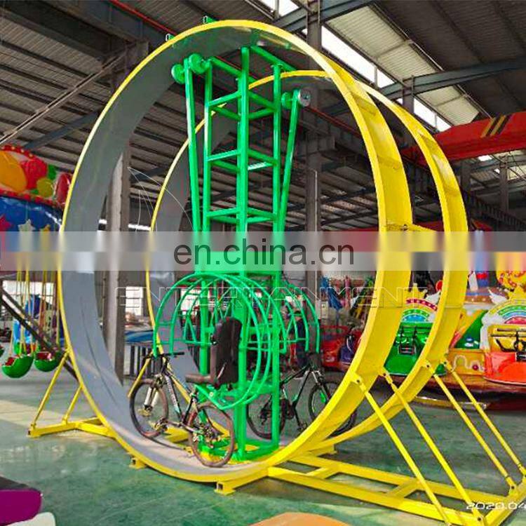 Hot indoor and outdoor amusement park rides fairground unpowered 360 degree rotary bicycle rides for sale