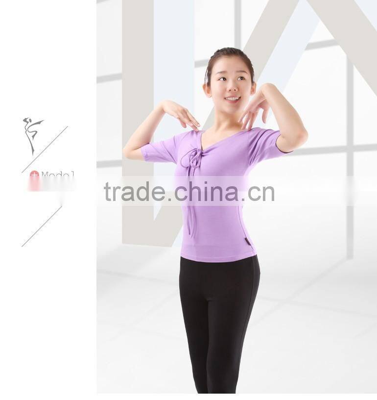 Cotton Drawnstring Long Sleeves Dance Tops