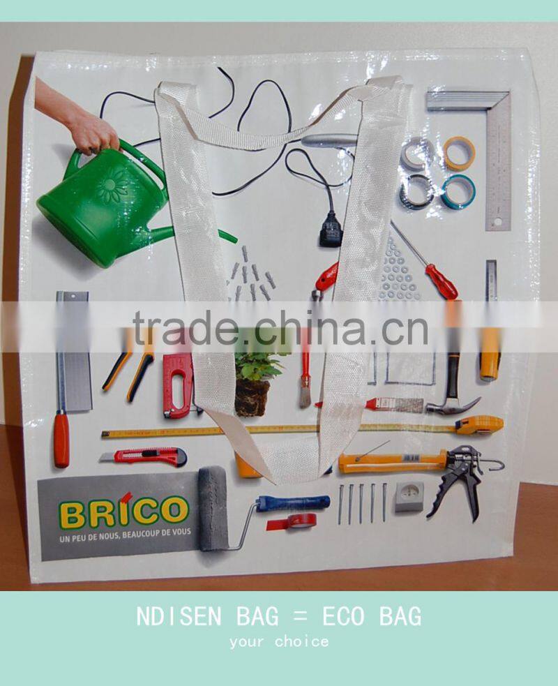 full color printing pp woven reusable tote bag