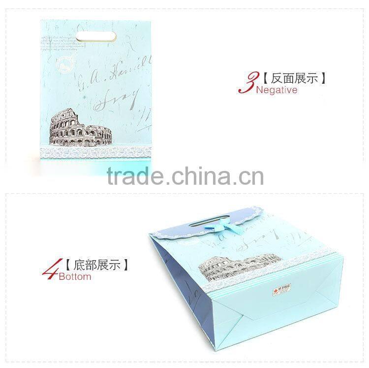 Colosseo pattern promotional custome gift paper bag