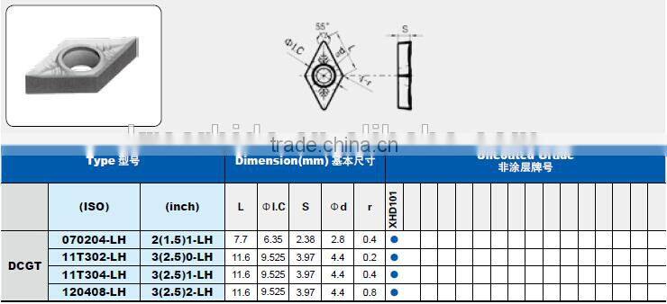 VCGT carbide insert aluminum turning insert from top quality manufacturer in China