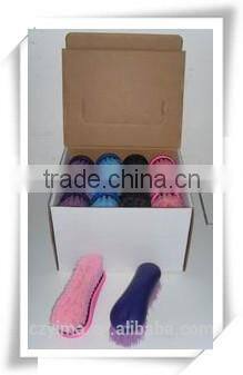 wooden horse body brush with plastic bristle for cleaning