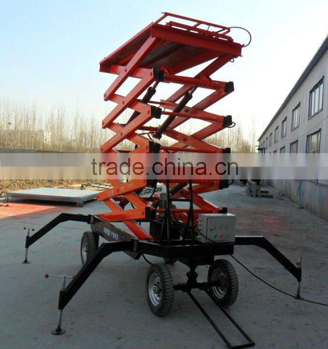 8m 300kg Excellent quality four wheel mobile scissor lift platform