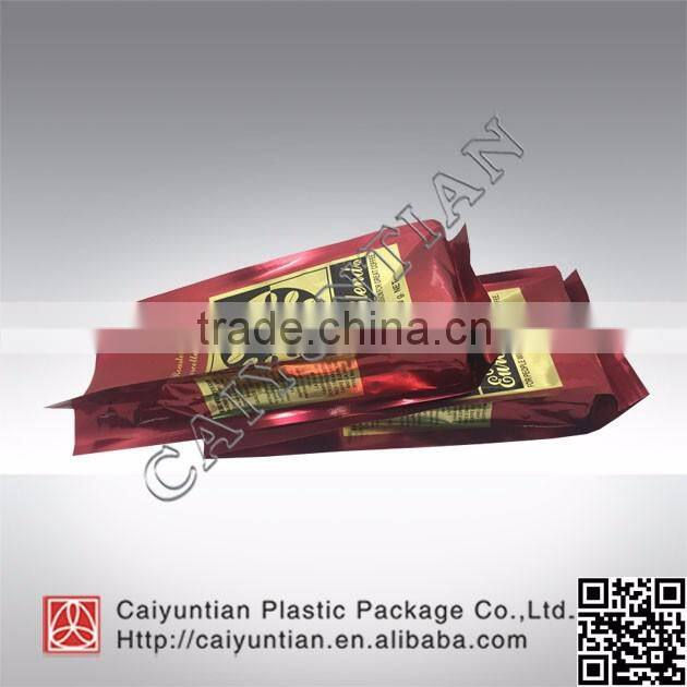 customized printing side gusset with foil coffee packing bag with valve