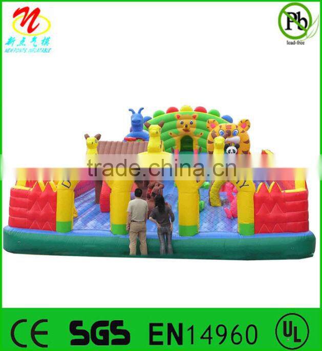 Bounce inflatable fun city bluecat theme inflatable fun factory,inflatable amusement park