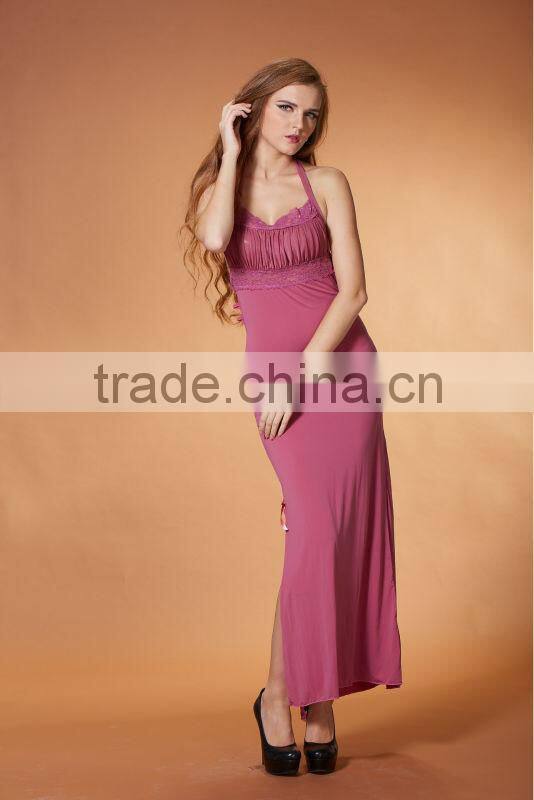 Fashionable sexy hot sales women night long fancy Halter Dress llingeries 3378
