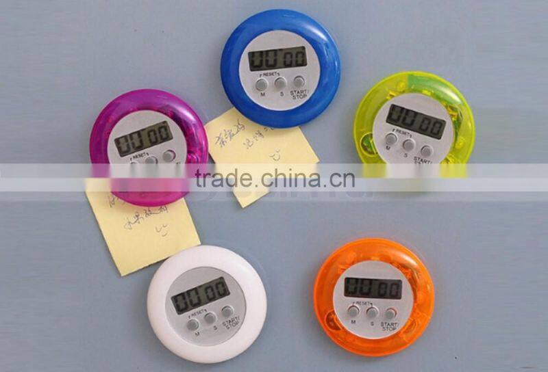 2.5 Inch 4 Digit Minute/Second LCD Round Refrigerator Countdown Timer