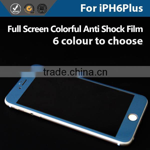 Color anti shock full size screen protector film for iphone 6 plus