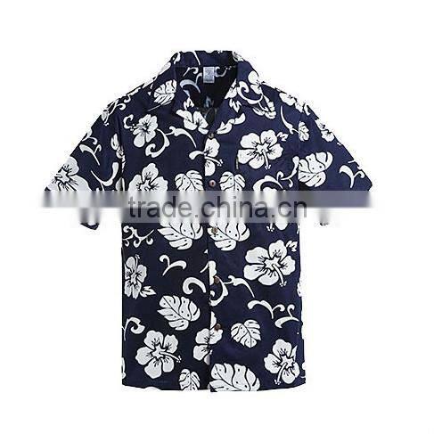 Worldwide flower and leaf man dress shirt slim