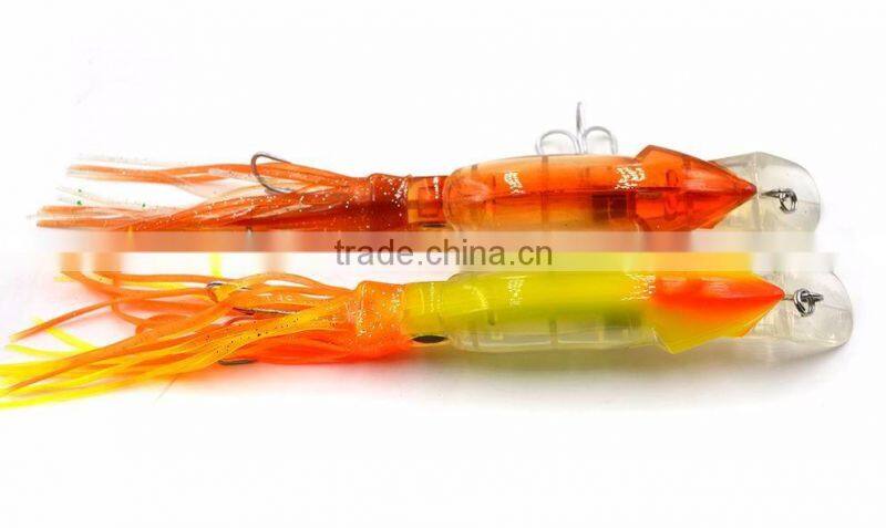 10 pcs hard Squid fishing lures Soft tail squid with hook Top water Lures Trolling Bait 9 Inch 45 g Colors mixed
