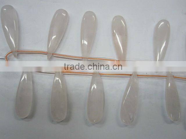 Natural gemstones rose quartz pear shape pendant