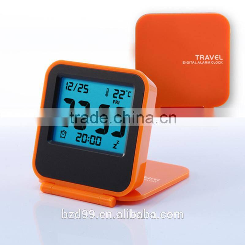 Portable Advertising Desk Mini Travel Alarm Clock With Thermometer Alarm Snooze and Night Light Electronic Items Manufacturer
