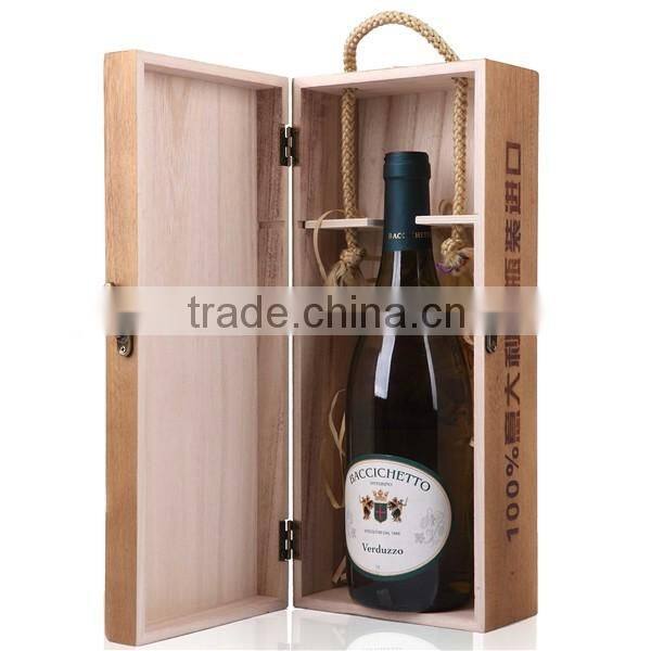 Customized Wooden Wine Box with Holder
