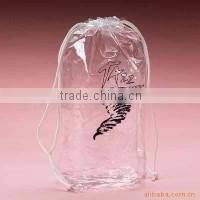2016 factory directly hot sale clear vinyl drawstring bag
