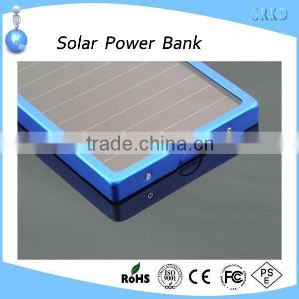 Ultra slim 2600mah solar power bank for cell phone mp3 mp4