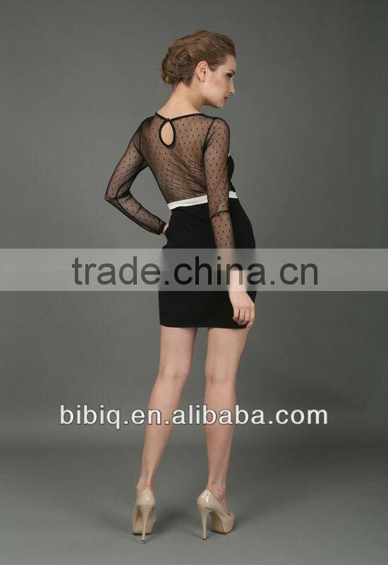 Sexy Women's Long Sleeve Lace Career Dress China Supplier