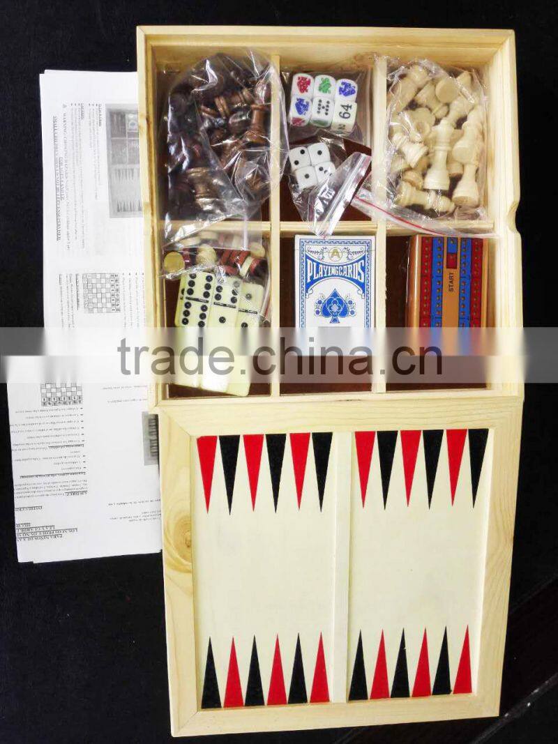 7 in 1 wooden game set wholesale multi chess set