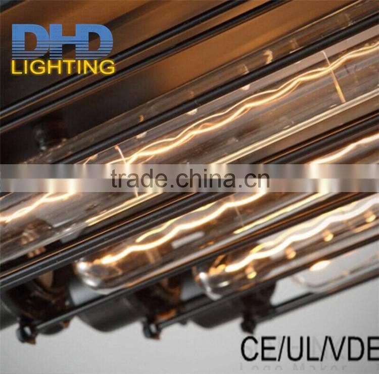 4-arm long iron cage ceiling light edison industrial vintage chandelier