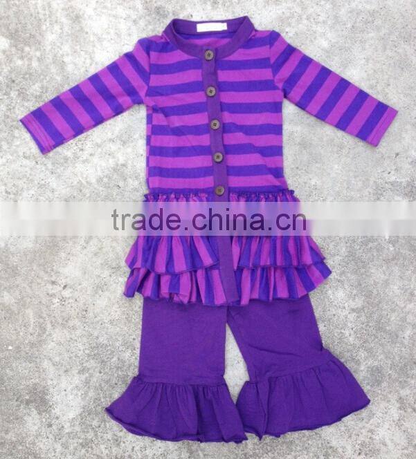 Classic Design Cute Baby Girl Cotton Cardigan 100% Cotton kids Long Sleeve Cardigan with Triple Ruffle