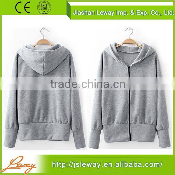 2015 China design fashion hooded zip up sweatshirts