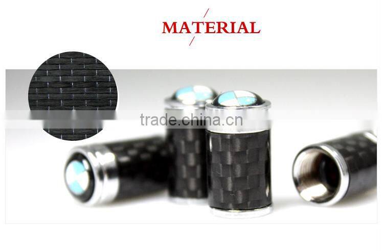 carbon valve cap with car brand logo