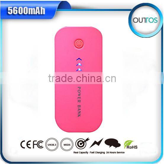 Recharge External Battery Pack For mp3 Mobile Phone 5600mah power bank