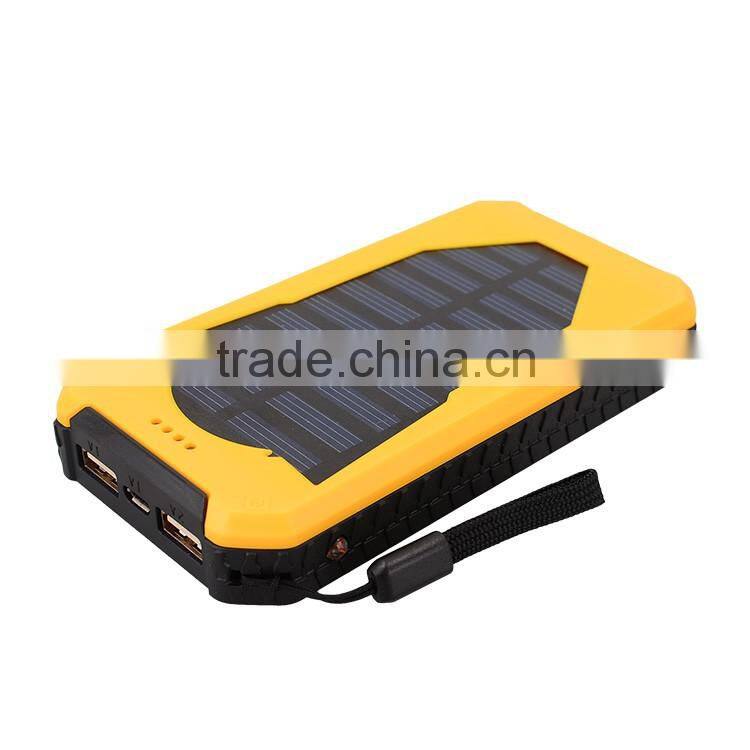 Unique design slim portable usb solar charger 8000mah