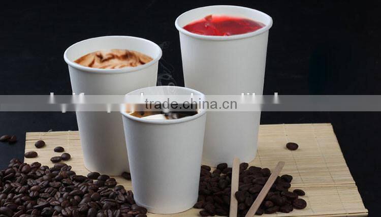 OEM Disposable pe coated white/green/red/browm /black paper coffee cup