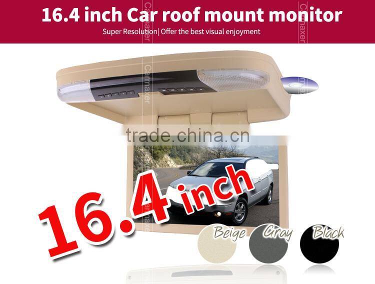 16.4 Inch Flip Down Car monitor With SD/USB slot Adjustable Car Roof Mount dvd player