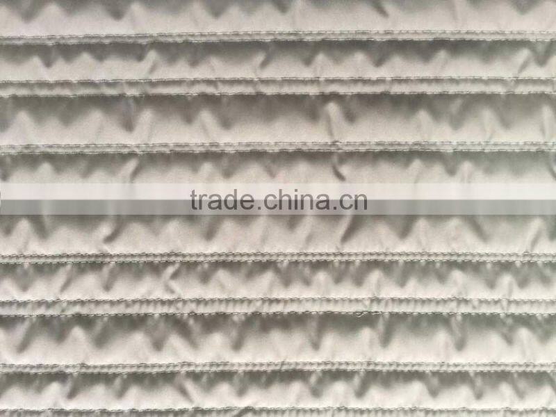 Hotsale stripe polyester embroidered thermal quilting fabric