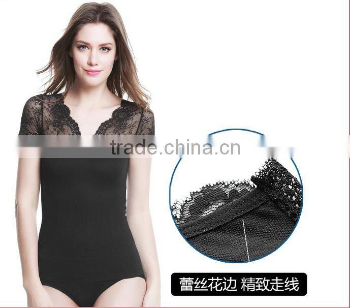 Lace Embroidery Tops Breast up TankTop Black Tops