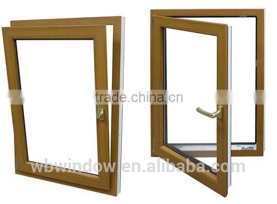 Hot sale 2016 PVC tilt and turn window with Wood color