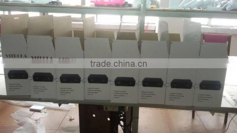 3.5mm headphone jack vintage vinyl turntable record player with Aux in