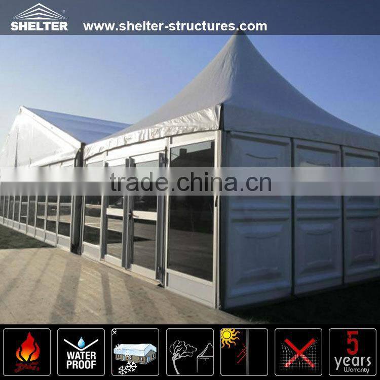 glass wall pagoda tent 8x8