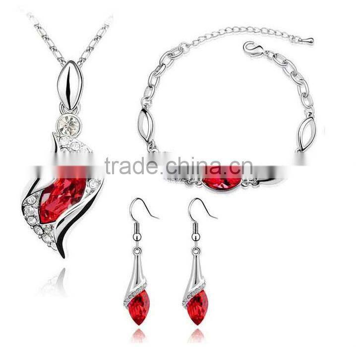 fashion Emerald pendant and ring wedding jewelry set