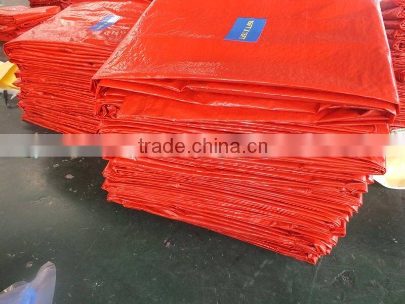 China PP /PE TARPAULIN high density polyethylene leno woven fabric 3 feet aluminum eyelet 16x16 mesh triangle plastic corner
