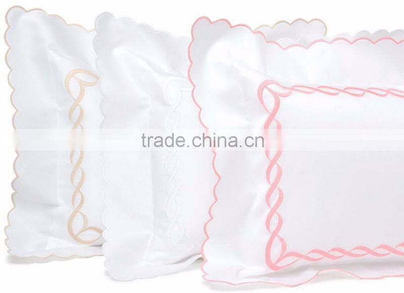 Embroidered white cotton pillow no.57