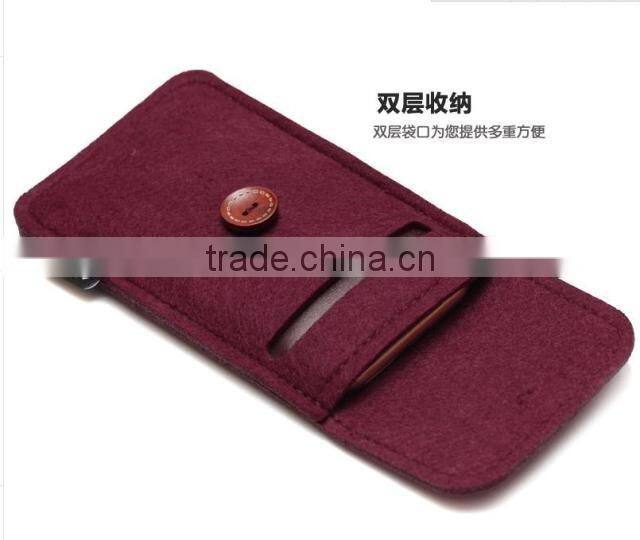 Mobile Phone Bags Case Cover Wool Felt Wallet phone bag For iPhone 6 Plus 5.5 inch For Samsung Note 3 4 case