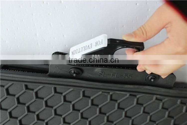 Custom-Fit All-Weather Rubber Floor Mats 4 Pc Set - for Mitsubishi Lancer Evolution - Black