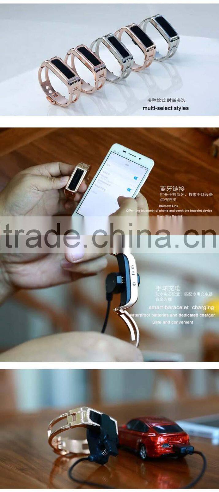 new product rose gold bluetooth led display health care smart watch with sleep minitor , pedometer for couples