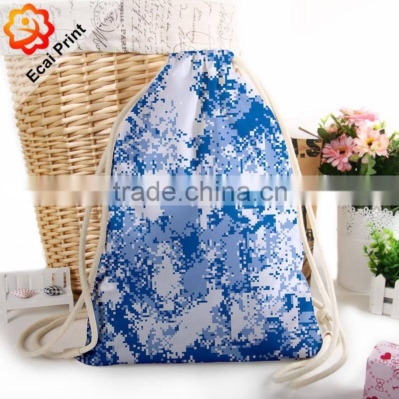 High quality latest digital printing sublimated drawstring backpack bag